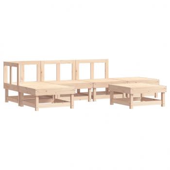 6-tlg. Garten-Lounge-Set mit Kissen Massivholz