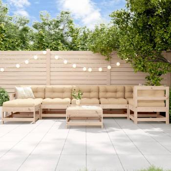 ARDEBO.de - 8-tlg. Garten-Lounge-Set mit Kissen Massivholz