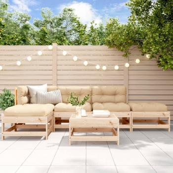 ARDEBO.de - 6-tlg. Garten-Lounge-Set mit Kissen Massivholz