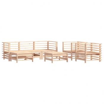 7-tlg. Garten-Lounge-Set mit Kissen Massivholz