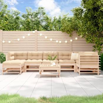 ARDEBO.de - 8-tlg. Garten-Lounge-Set mit Kissen Massivholz