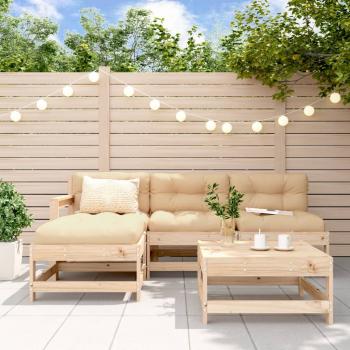 ARDEBO.de - 5-tlg. Garten-Lounge-Set mit Kissen Massivholz