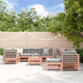 ARDEBO.de - 10-tlg. Garten-Lounge-Set mit Kissen Massivholz Douglasie