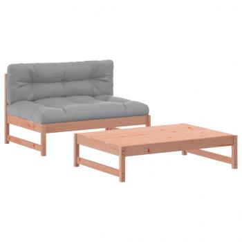 2-tlg. Garten-Lounge-Set mit Kissen Massivholz Douglasie