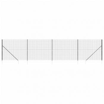 Maschendrahtzaun mit Bodenhülsen Anthrazit 1,4x10 m