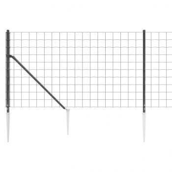 Maschendrahtzaun mit Bodenhülsen Anthrazit 0,8x10 m