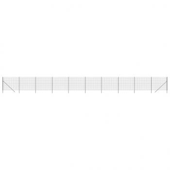 Maschendrahtzaun Anthrazit 2,2x25 m Verzinkter Stahl