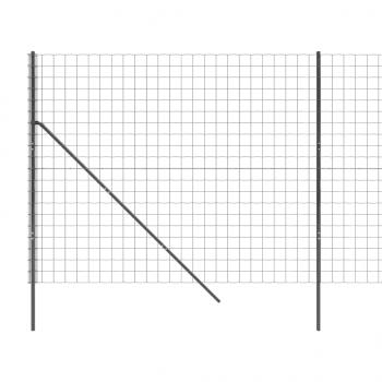 Maschendrahtzaun Anthrazit 2,2x25 m Verzinkter Stahl