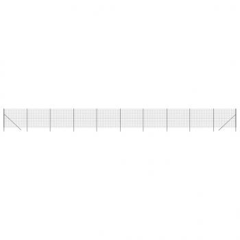 Maschendrahtzaun Anthrazit 1,6x25 m Verzinkter Stahl