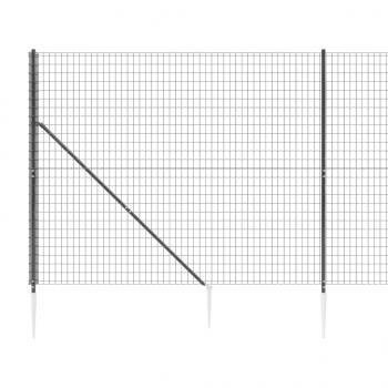 Maschendrahtzaun mit Bodenhülsen Anthrazit 2x10 m