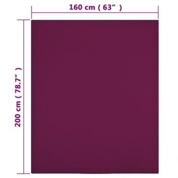 Spannbettlaken Jersey Bordeauxrot 160x200 cm Baumwolle