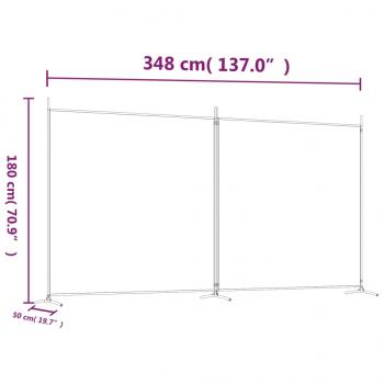  2-tlg. Paravent Braun 348x180 cm Stoff