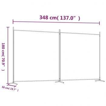 2-tlg. Paravent Anthrazit 348x180 cm Stoff