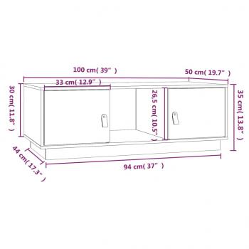  Couchtisch 100x50x35 cm Massivholz Kiefer