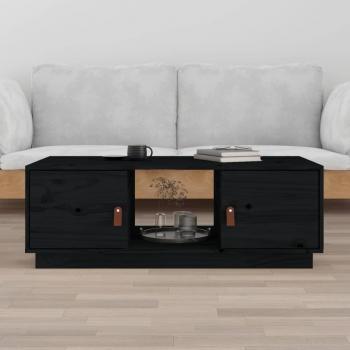 ARDEBO.de - Couchtisch Schwarz 100x50x35 cm Massivholz Kiefer