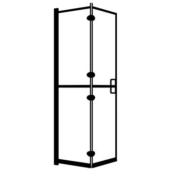 Faltbare Duschkabine ESG Schwarz 120x140 cm