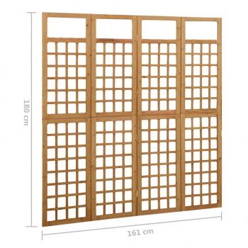 Spalier/Paravent 4-teilig Massivholz Tanne 161x180 cm