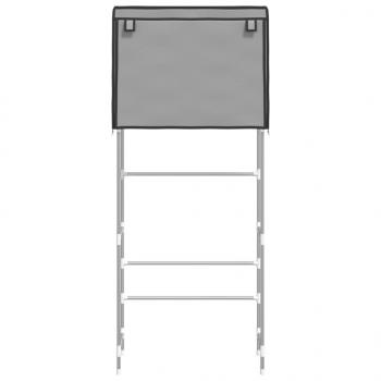 Waschmaschinenregal 2 Ablagen Grau 71x29,5x170,5 cm Eisen