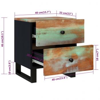 Nachttisch 40x33x46 cm Altholz Massiv