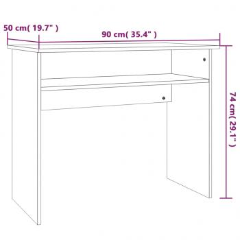 Schreibtisch Braun Eichen-Optik 90x50x74 cm Holzwerkstoff	