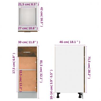 Unterschrank mit Schublade Räuchereiche 30x46x81,5 cm