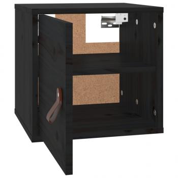 Wandschrank Schwarz 31,5x30x30 cm Massivholz Kiefer