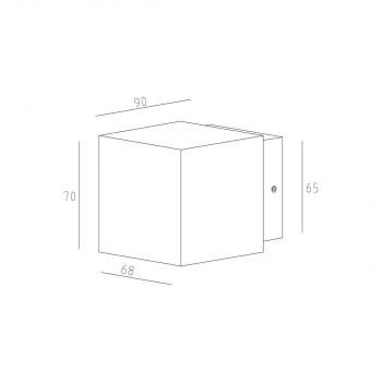 DEKO-LIGHT Cubodo II Single DG Mini Wandaufbauleuchte, 220lm, IP54, basaltgrau (731029)