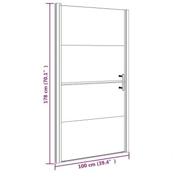 Duschtür 100x178 cm Halbmatt Hartglas Schwarz