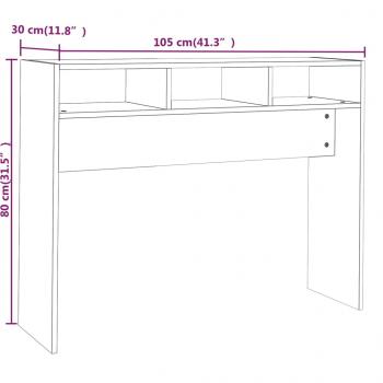 Konsolentisch Räuchereiche 105x30x80 cm Holzwerkstoff