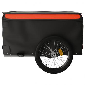 Fahrradanhänger Schwarz und Orange 45 kg Eisen