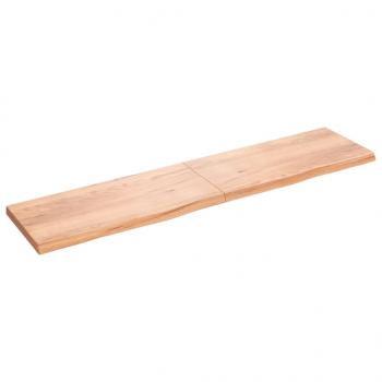 ARDEBO.de - Wandregal Hellbraun 220x50x(2-6) cm Massivholz Eiche Behandelt