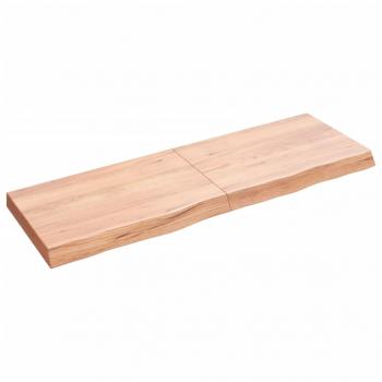 ARDEBO.de - Wandregal Hellbraun 120x40x(2-6) cm Massivholz Eiche Behandelt