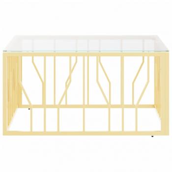 Couchtisch Golden 80x80x40 cm Edelstahl und Glas