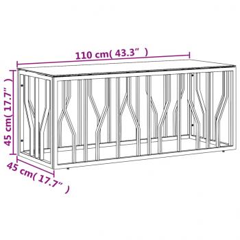 Couchtisch Golden 110x45x45 cm Edelstahl und Glas