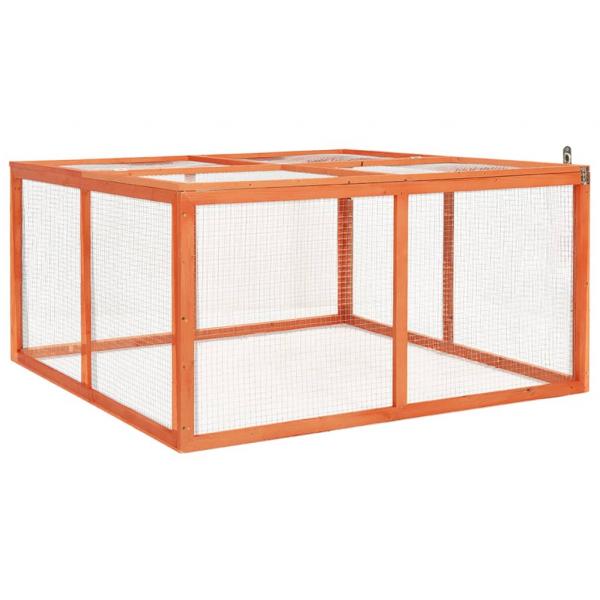 Kaninchenstall 124x120x60 cm Massivholz Tanne