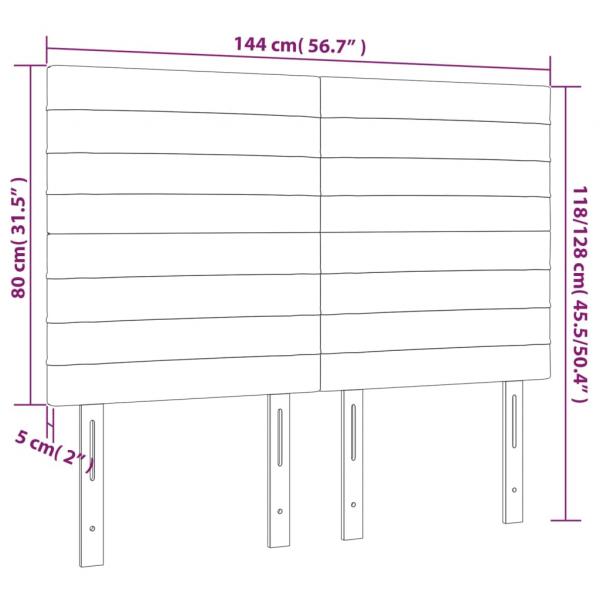 Kopfteile 4 Stk. Hellgrau 72x5x78/88 cm Stoff