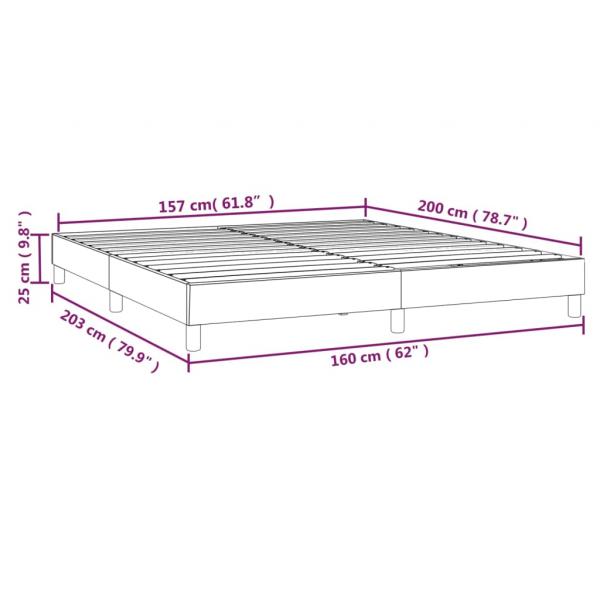 Bettgestell Creme 160x200 cm Stoff