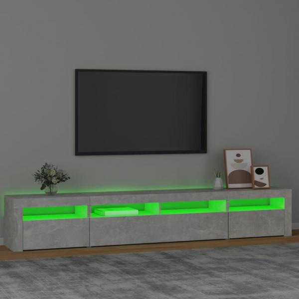 TV-Schrank mit LED-Leuchten Betongrau 240x35x40 cm