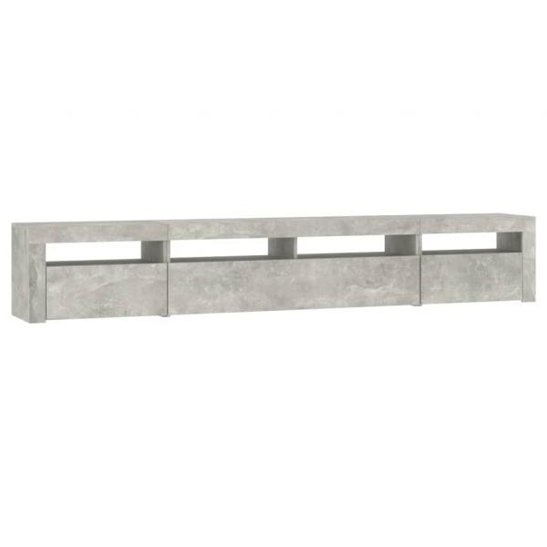 TV-Schrank mit LED-Leuchten Betongrau 240x35x40 cm