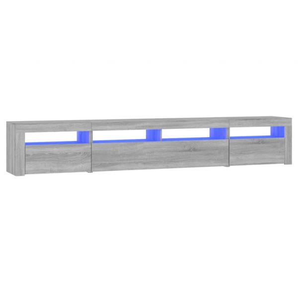 TV-Schrank mit LED-Leuchten Grau Sonoma 240x35x40 cm