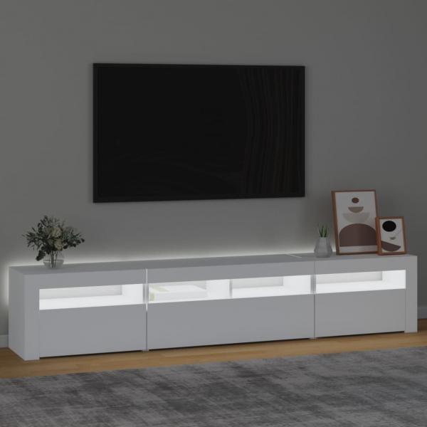 TV-Schrank mit LED-Leuchten Weiß 210x35x40 cm