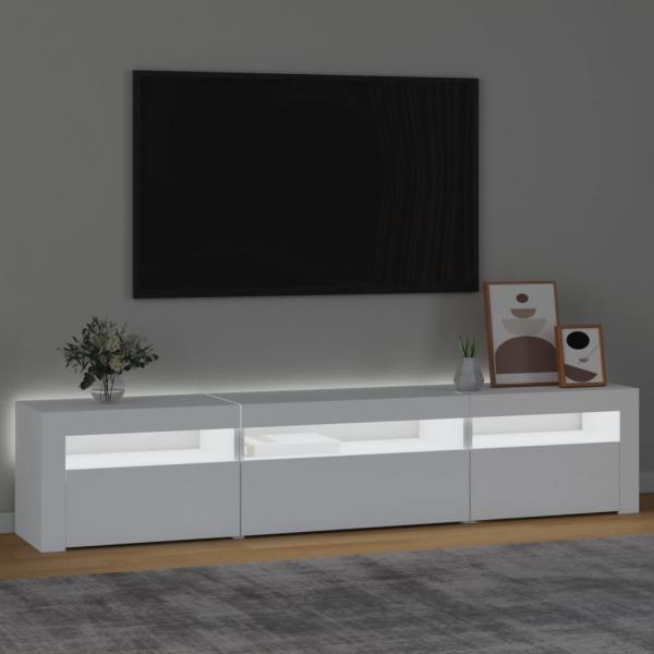 TV-Schrank mit LED-Leuchten Weiß 195x35x40 cm