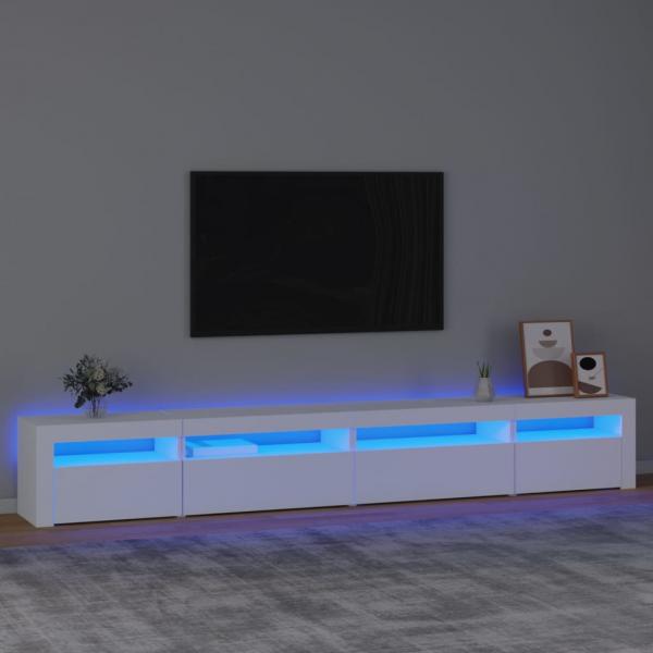 ARDEBO.de - TV-Schrank mit LED-Leuchten Weiß 270x35x40 cm