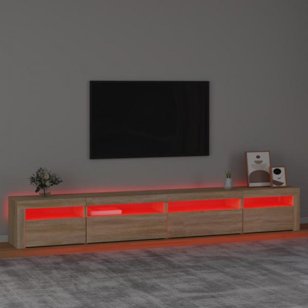 TV-Schrank mit LED-Leuchten Sonoma-Eiche 270x35x40 cm