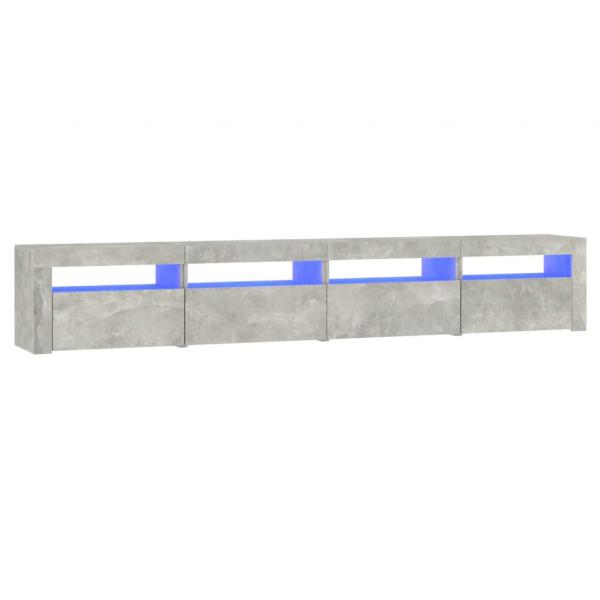 TV-Schrank mit LED-Leuchten Betongrau 240x35x40 cm