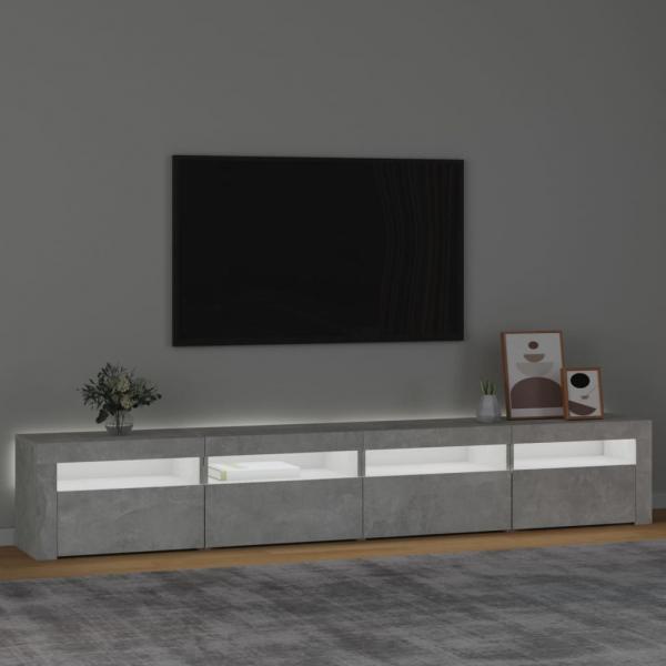 TV-Schrank mit LED-Leuchten Betongrau 240x35x40 cm