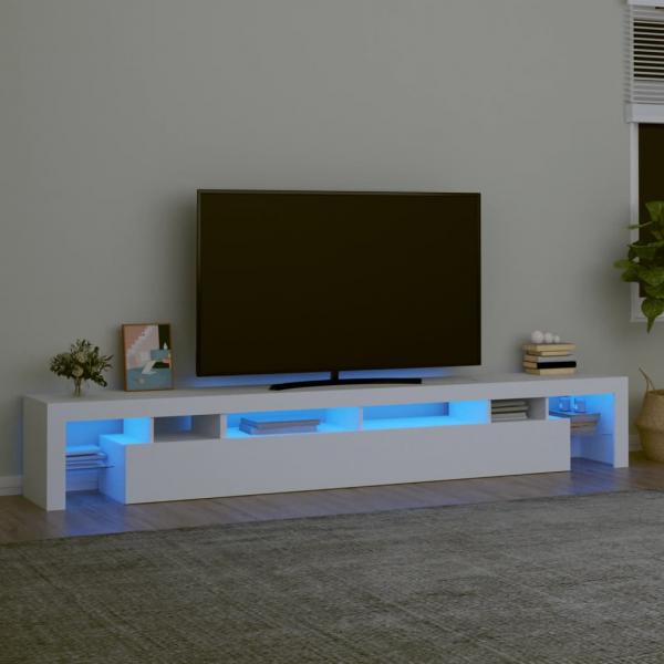 ARDEBO.de - TV-Schrank mit LED-Leuchten Weiß 260x36,5x40 cm