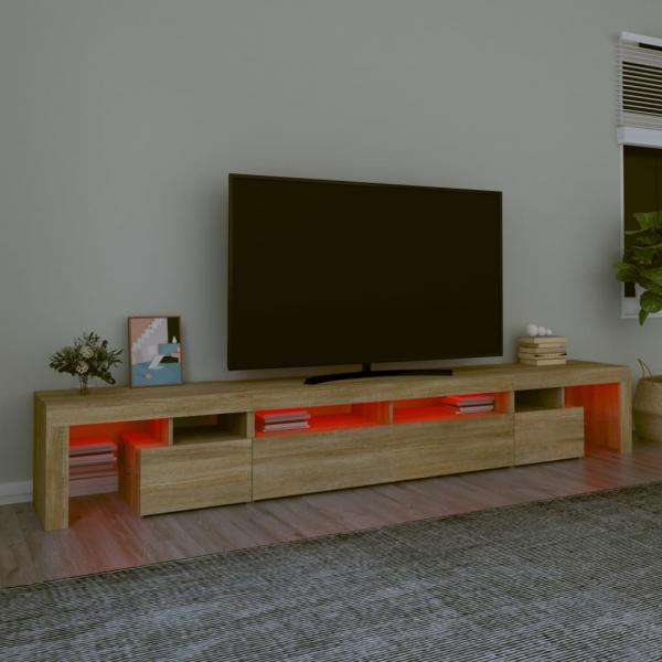 TV-Schrank mit LED-Leuchten Sonoma-Eiche 260x36,5x40 cm