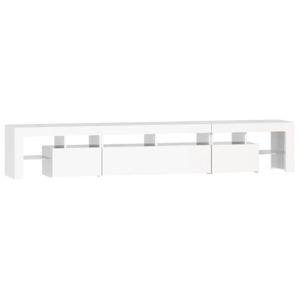 TV-Schrank mit LED-Leuchten Hochglanz-Weiß 230x36,5x40 cm