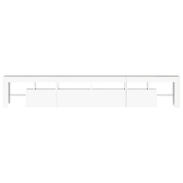 TV-Schrank mit LED-Leuchten Hochglanz-Weiß 230x36,5x40 cm